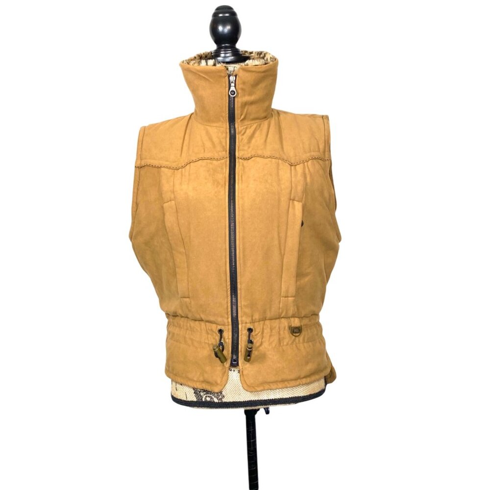 Vintage Nils Resort Collection Zip Vest Leopard Collar Full Zip S/M - Picture 16 of 17